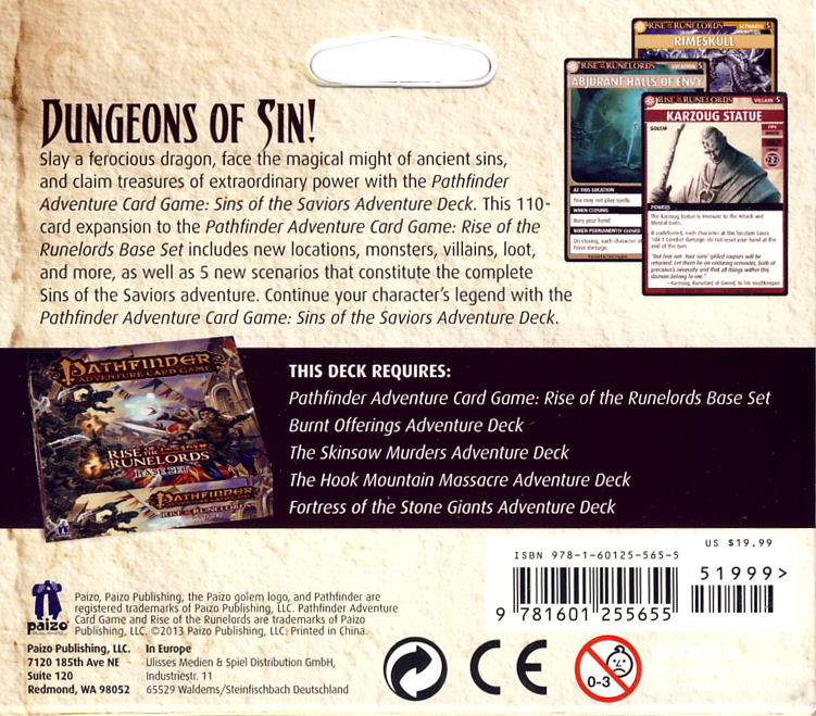 Pathfinder Sins of the Saviors Adventure Deck - Image 3