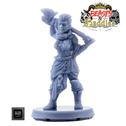 Female Half-Orc Bandit (Beasts & Baddies 3D print, resin)