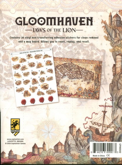 Gloomhaven: Jaws of the Lion Removable Sticker Set & Map - Afbeelding 2
