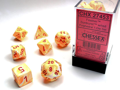 Dice Set  Festive®: Sunburst™ with Red (7) - Afbeelding 3
