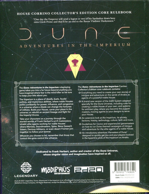 House Corrino Collector's Edition - Dune: Adventures in the Imperium RPG Core Rulebook - Afbeelding 3