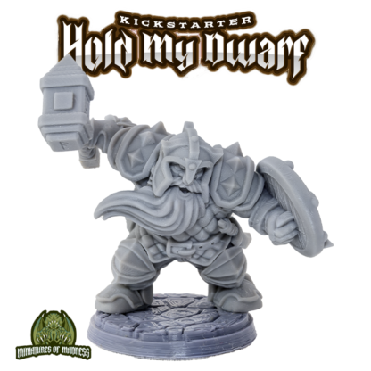 Dwarf Soldier 1A with helmet (Hold My Dwarf 3D print, resin)
