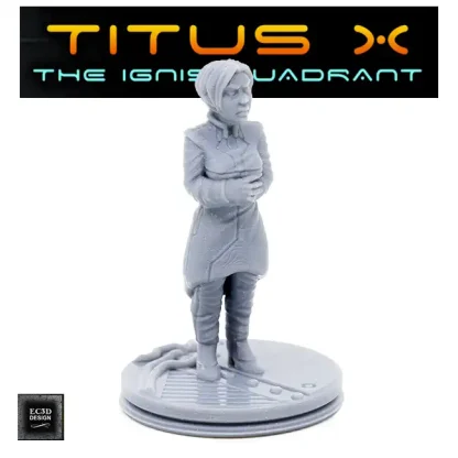 Female Scientist C, based-decor (Titus X 3D print, resin)