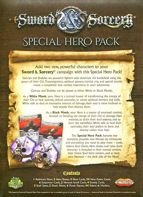 Genryu/Shakiko Special Hero Pack (White Monk/Black Monk), Sword & Sorcery - Afbeelding 2