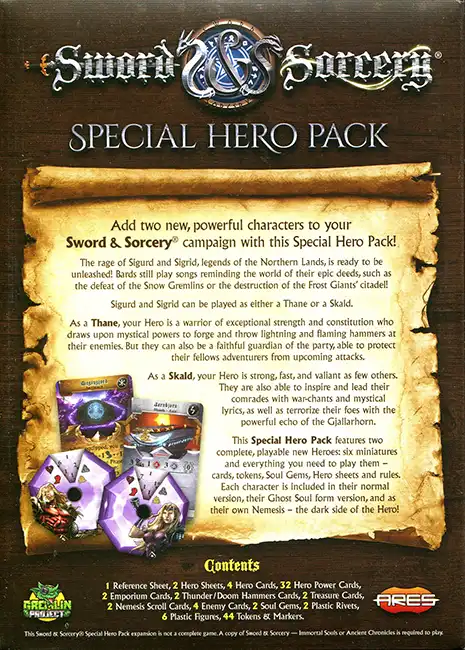Sigrid/Sigurd Special Hero Pack (Thane/Skald), Sword & Sorcery - Afbeelding 2
