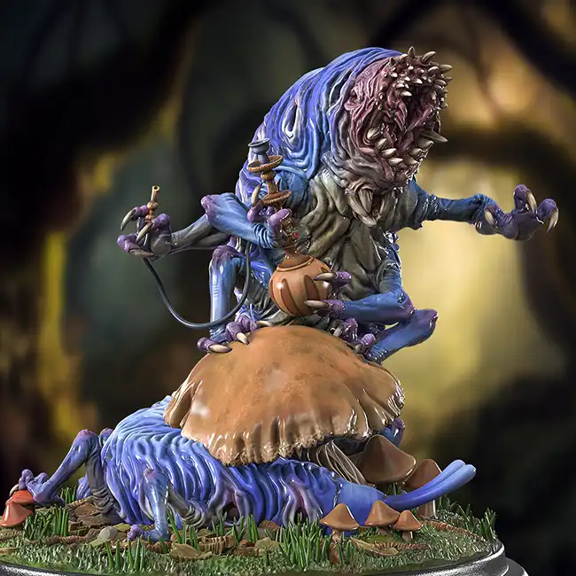 Caterpillar (single) (Alice in Creepyland 3D print, resin) - Afbeelding 2