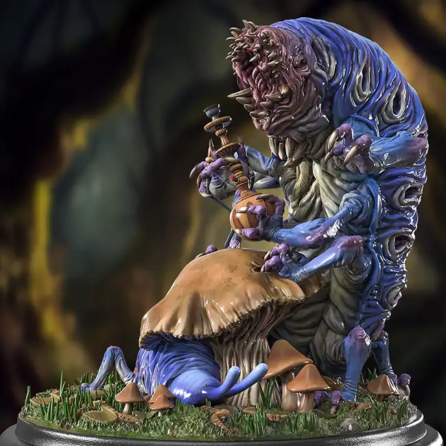 Caterpillar (single) (Alice in Creepyland 3D print, resin) - Afbeelding 8