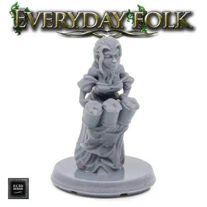 Female Human Barmaid (Everyday Folk 3D print, resin)