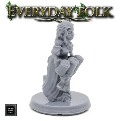 Female Human Barmaid (Everyday Folk 3D print, resin) - Image 4
