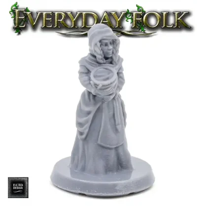 Female Human Washerwoman (Everyday Folk 3D print, resin)