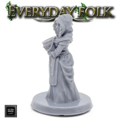 Female Human Washerwoman (Everyday Folk 3D print, resin) - Image 2