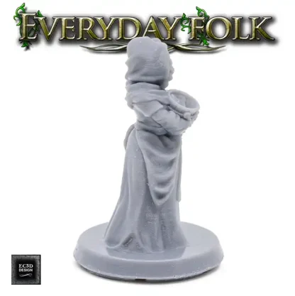 Female Human Washerwoman (Everyday Folk 3D print, resin) - Image 3