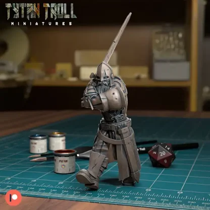 Queen's Guard swinging two-handed sword (Guards! 3D print, resin) - Afbeelding 4