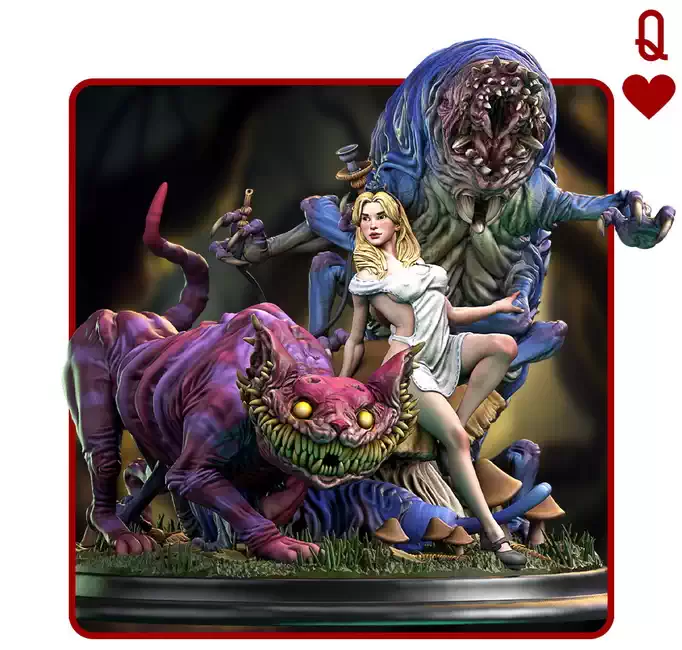 Diorama: Alice in Creepyland (3D print, resin) - Afbeelding 12