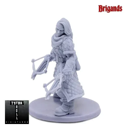 Female Bandit with 2 Crossbows (Bandit c07) (Brigands 3D print, resin) - Afbeelding 2