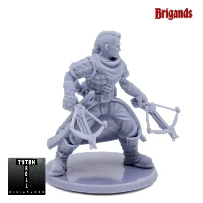Female Bandit with 2 Crossbows (Bandit c07) (Brigands 3D print, resin) - Afbeelding 4