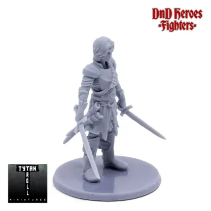 Female Human Fighter (DnD Heroes, 3D print, resin) - Afbeelding 3