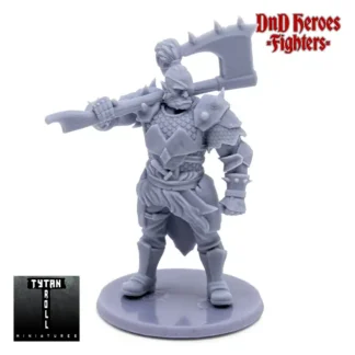 Male Orc Fighter (DnD Heroes, 3D print, resin)