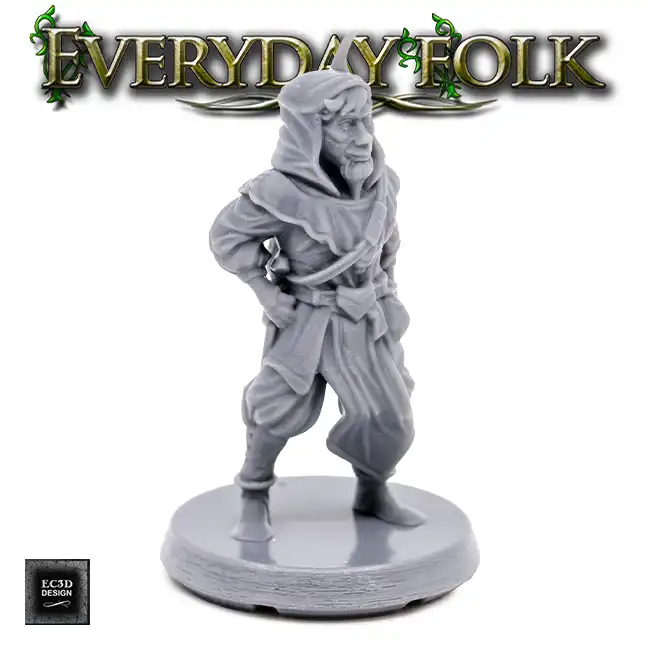 Male Human Woodsman (Everyday Folk 3D print, resin)