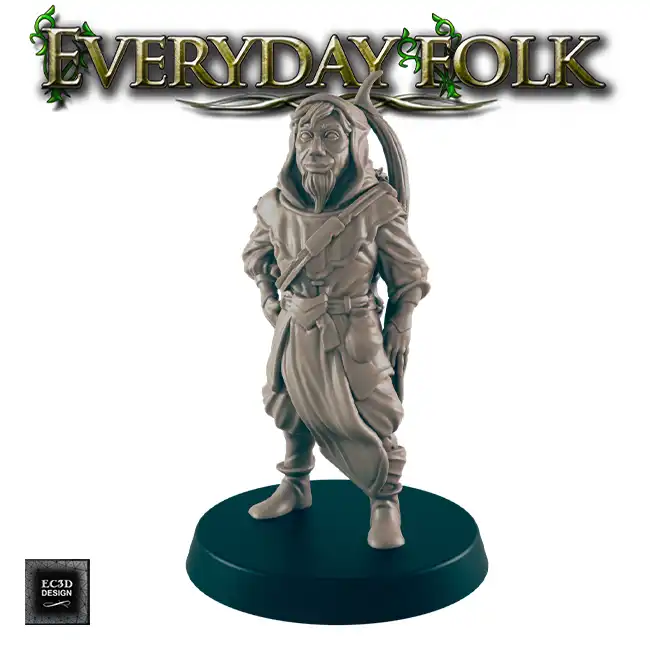 Male Human Woodsman (Everyday Folk 3D print, resin) - Afbeelding 3