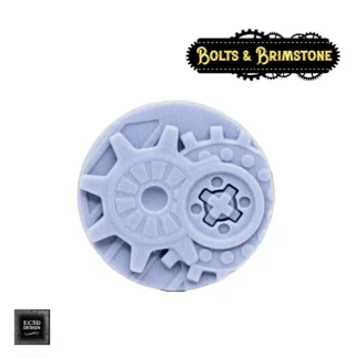 Steampunk Base Topper 'gears', rond 25mm (resin 3D print)