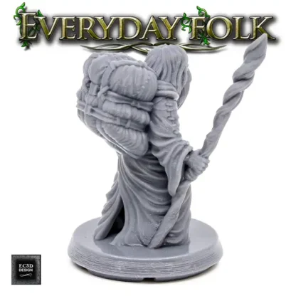 Old Male Human Traveler (Everyday Folk 3D print, resin) - Afbeelding 2