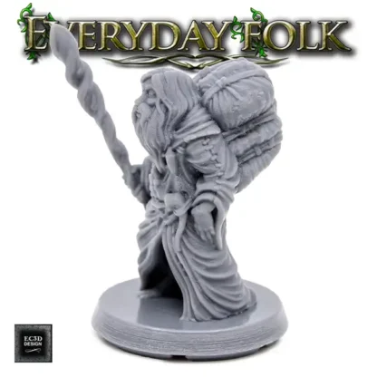 Old Male Human Traveler (Everyday Folk 3D print, resin) - Afbeelding 3