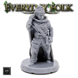 Male Half-Orc Traveler (Everyday Folk 3D print, resin)