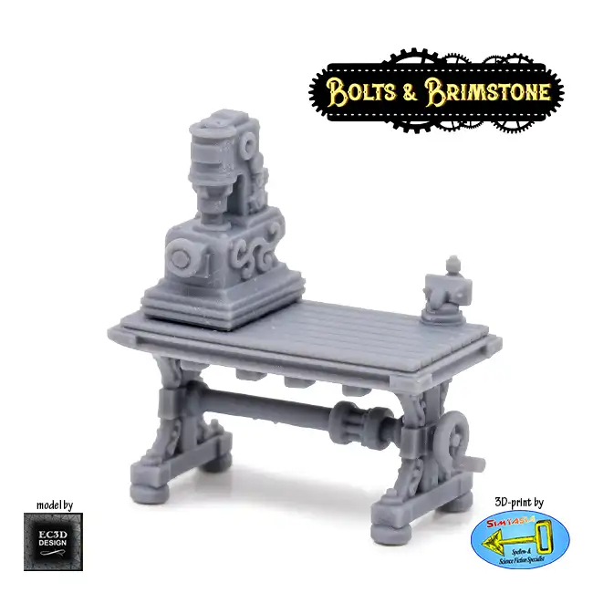 Alchemy Workshop: Mechanical Work Table Set (Bolts & Brimstone 3D print, resin) - Image 2