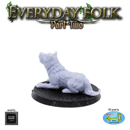 Dog 1 (lying down) (Everyday Folk 2 3D print, resin) - Afbeelding 2