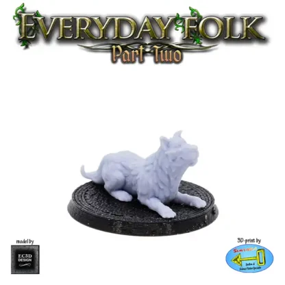 Dog 1 (lying down) (Everyday Folk 2 3D print, resin) - Afbeelding 3