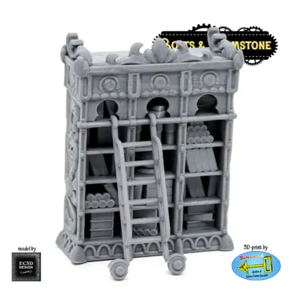 Library: Bookshelf (Bolts & Brimstone 3D print, resin)