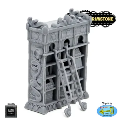 Library: Bookshelf (Bolts & Brimstone 3D print, resin) - Afbeelding 3