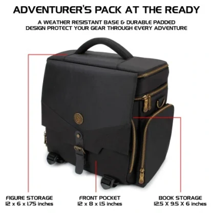 Tabletop RPG Adventurer's Bag (Black) - Afbeelding 4