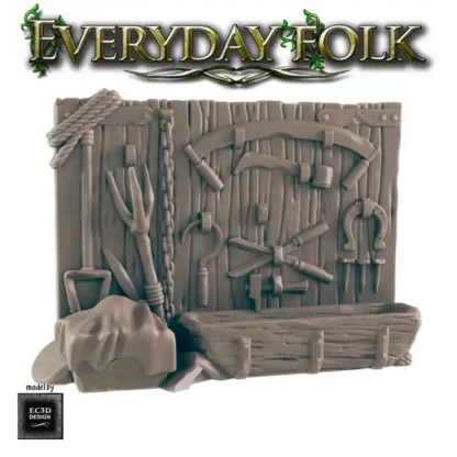Farm Tools (Everyday Folk 3D print, resin) - Afbeelding 8