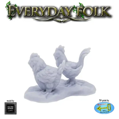 Chicken set 1 (Everyday Folk 3D print, resin) - Afbeelding 2