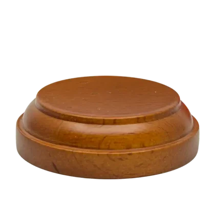 Wooden Round Base 70mm, varnished (plinth/voetstuk) - Afbeelding 3