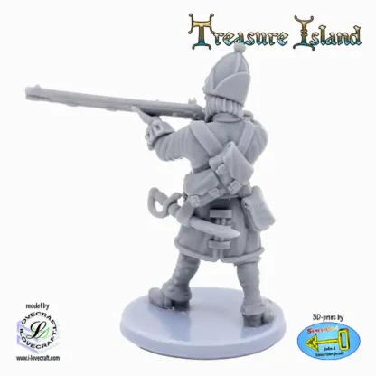 British Royal Marine, standing aiming with Rifle (Treasure Island 3D print, resin) - Afbeelding 3