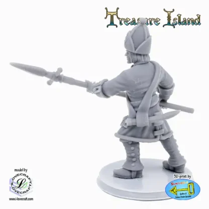 British Royal Marines Sergeant (Treasure Island 3D print, resin) - Afbeelding 3