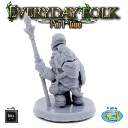 Male Turtlefolk Guardsman (Everyday Folk 2 3D print, resin) - Afbeelding 2