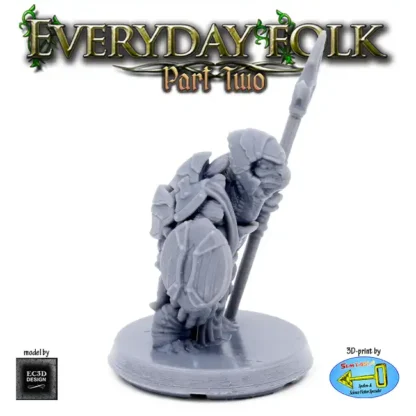 Male Turtlefolk Guardsman (Everyday Folk 2 3D print, resin) - Afbeelding 3