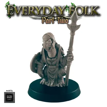 Male Turtlefolk Guardsman (Everyday Folk 2 3D print, resin) - Afbeelding 4