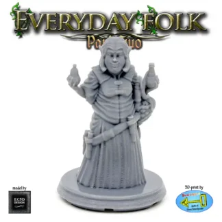 Female Elven Herbalist (Everyday Folk 2 3D print, resin)