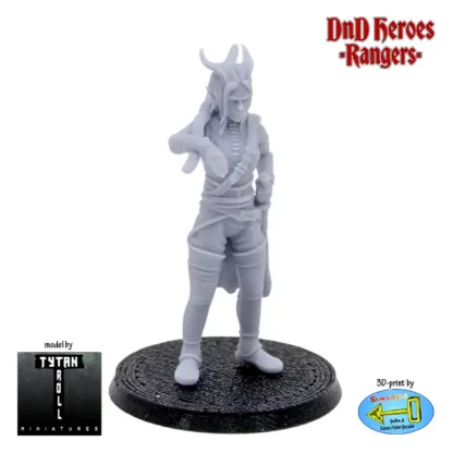 Female Tiefling Ranger (DnD Heroes, 3D print, resin) - Afbeelding 3
