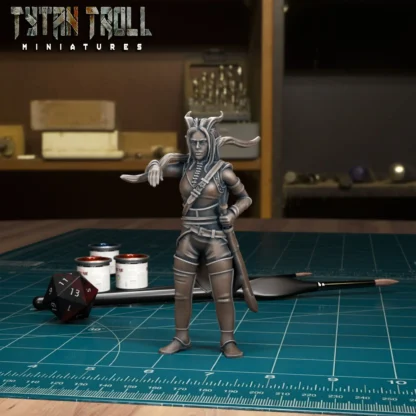 Female Tiefling Ranger (DnD Heroes, 3D print, resin) - Afbeelding 4