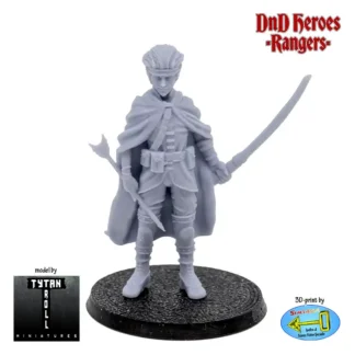 Male Tiefling Ranger (DnD Heroes, 3D print, resin)