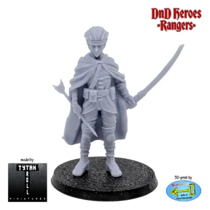 Male Tiefling Ranger (DnD Heroes, 3D print, resin)