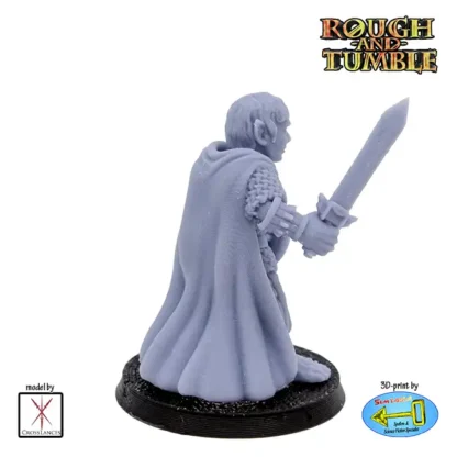 Male Halfling Soldier w Sword & Shield (resin 3D print) - Afbeelding 3