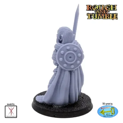 Male Halfling Soldier w Two-handed Sword (resin 3D print) - Image 2