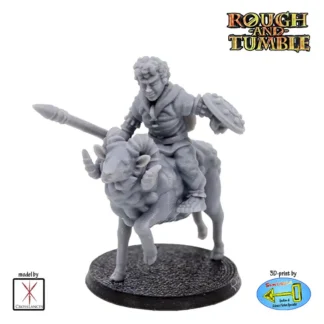 Male Halfling on Warsheep (resin 3D print)